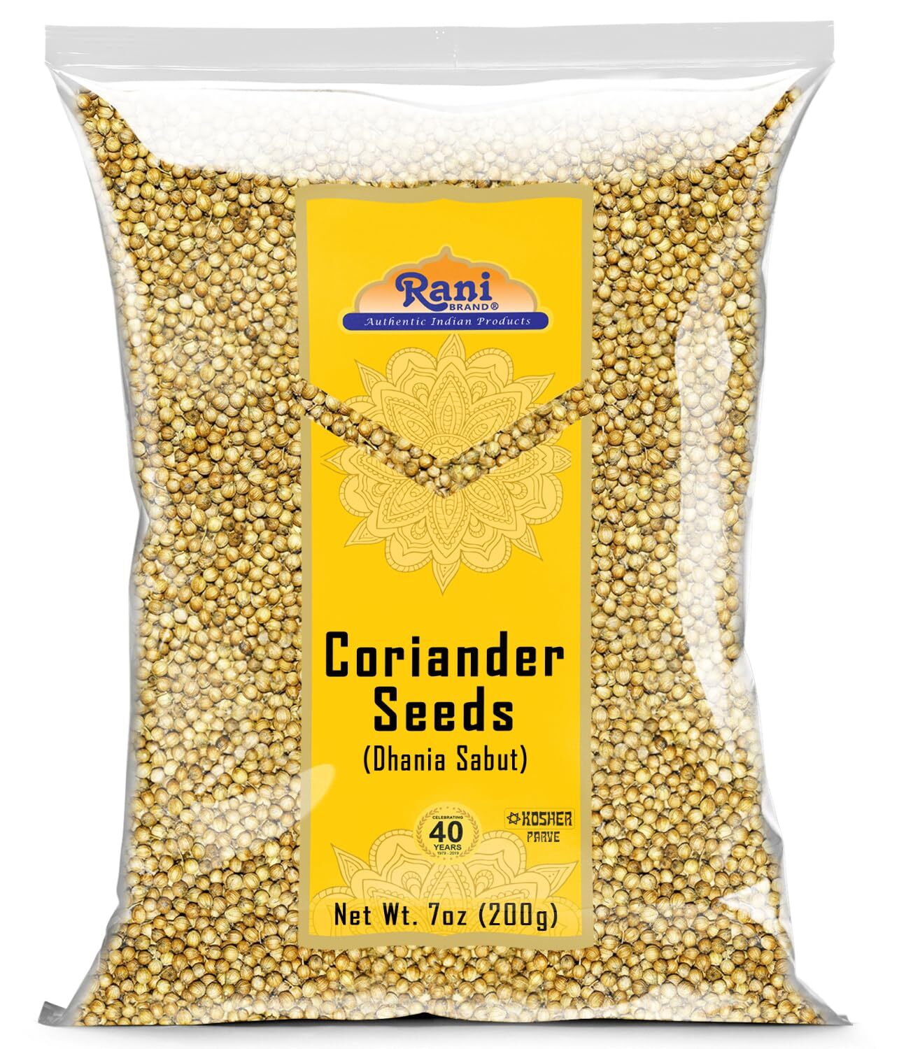 Rani Coriander (Dhania) Seeds Whole, Indian Spice 7oz (200g)