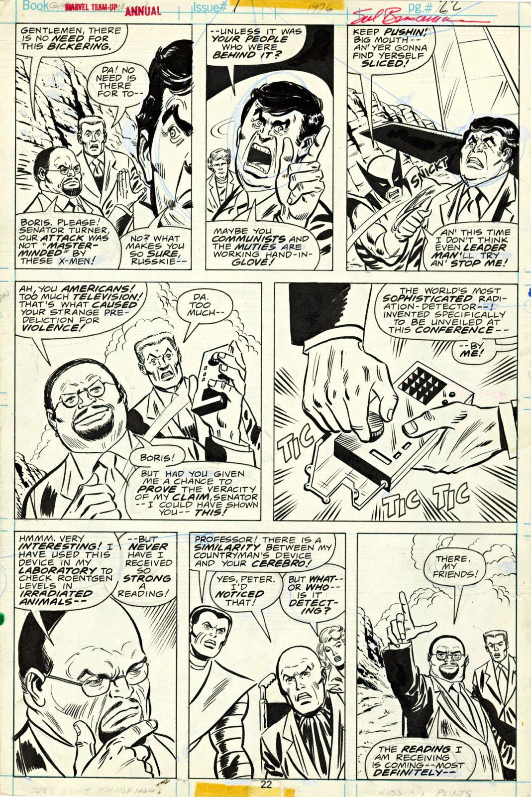 Original Comic Art - Marvel Team Up Annual 1 pg 22 1976 Sal Buscema art Original Comic Art - Marvel Team Up Annual 1 pg 22 1976 Sal Buscema art