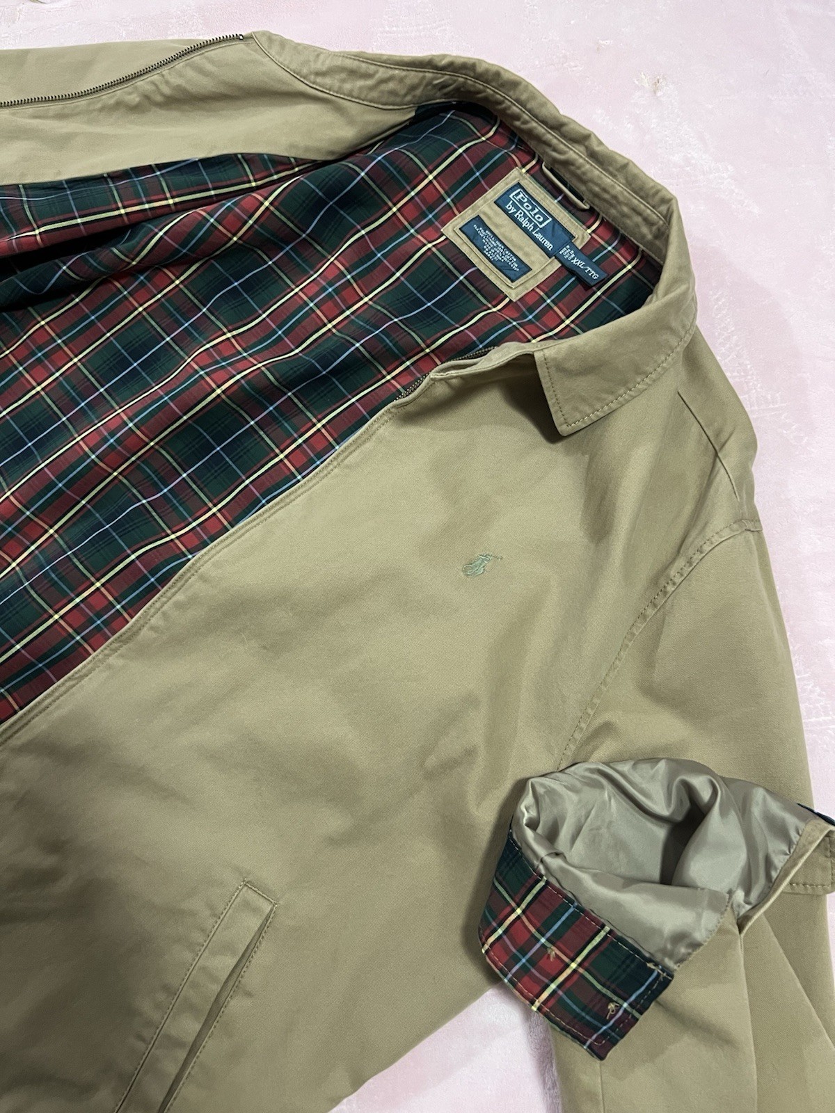 VTG Polo Ralph Lauren Tan Swing Harrington Jacket Men\'s Size 2 XL /TTG VTG Polo Ralph Lauren Tan Swing Harrington Jacket Men\'s Size 2 XL /TTG