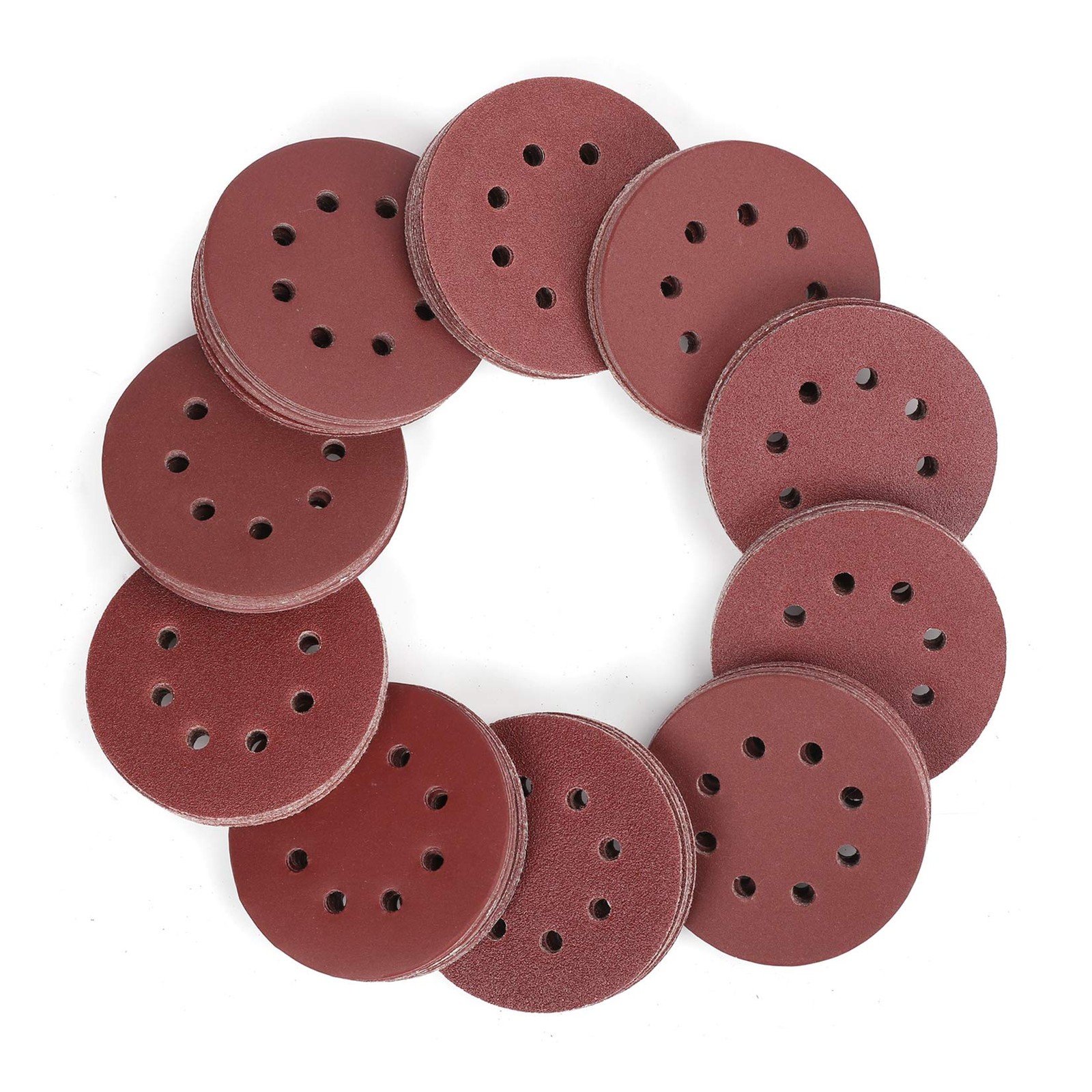5 Inch 8 Hole Sanding Discs 150 Pc Aluminum Oxide Grit 60600 For Orbital Sander