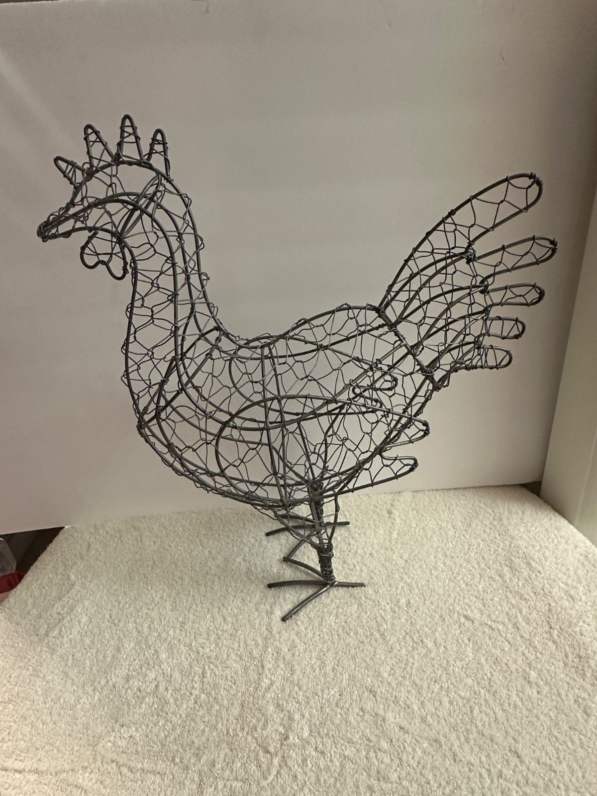 Rustic Farmhouse Metal Wire Rooster Statue Decor 16” Tall Rustic Farmhouse Metal Wire Rooster Statue Decor 16” Tall