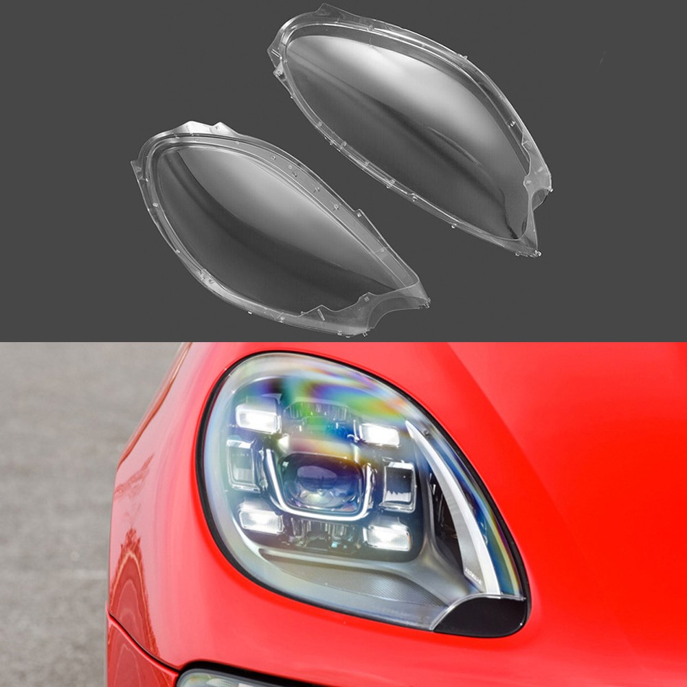 For 2015-2018 Porsche Macan Left & Right Headlight Shell Lamp Shade Lens Cover