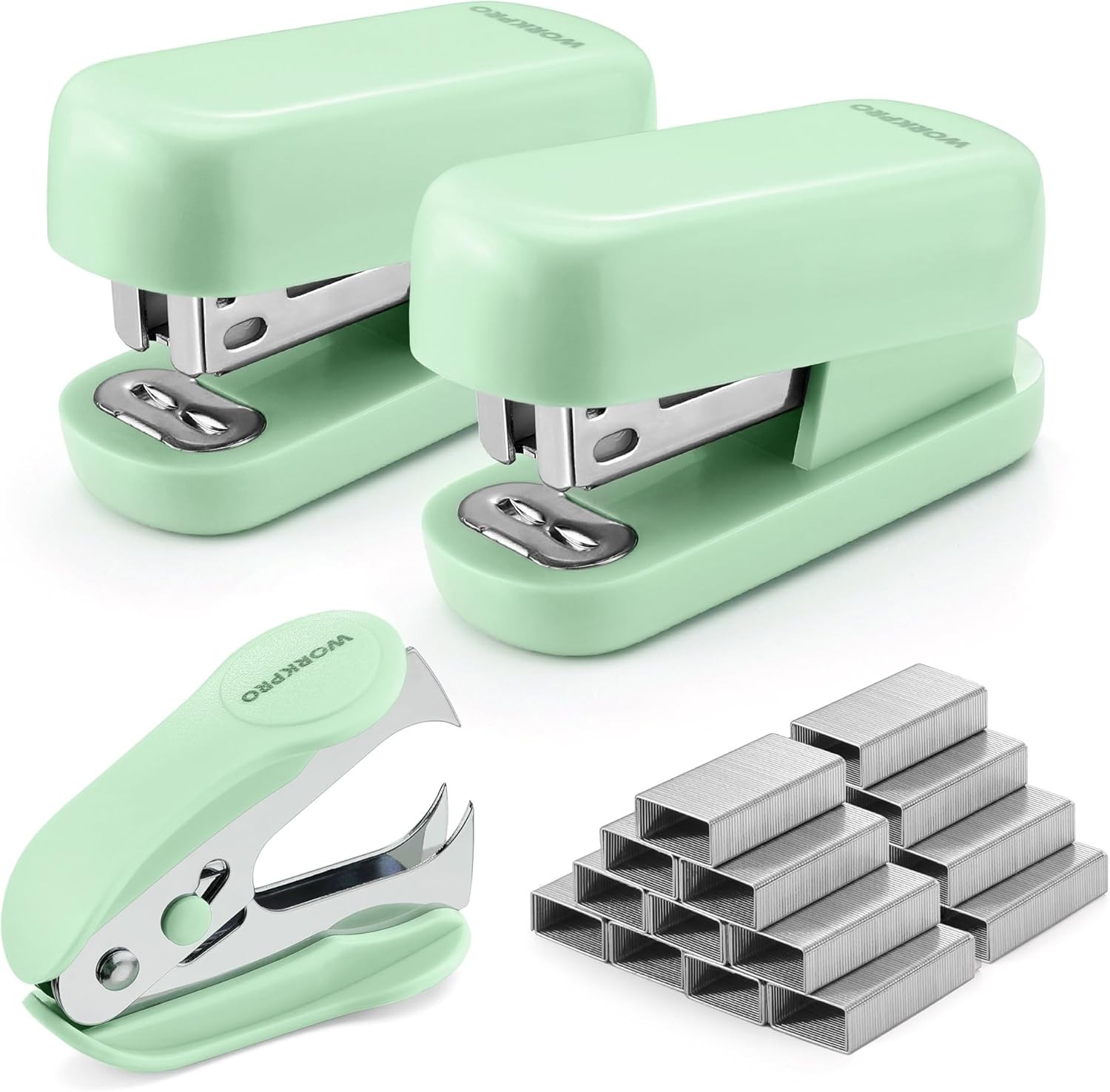 WORKPRO Small Stapler Set With 2000PCS 26/6 Staples Mini Staplers Staple Remover WORKPRO Small Stapler Set With 2000PCS 26/6 Staples Mini Staplers Staple Remover