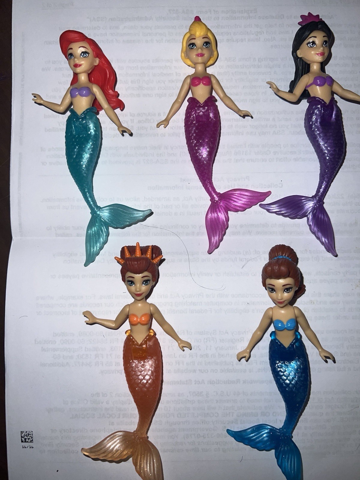 Set of 5 Mermaid Miniature Action Figures Multicolor Fantasy Collection