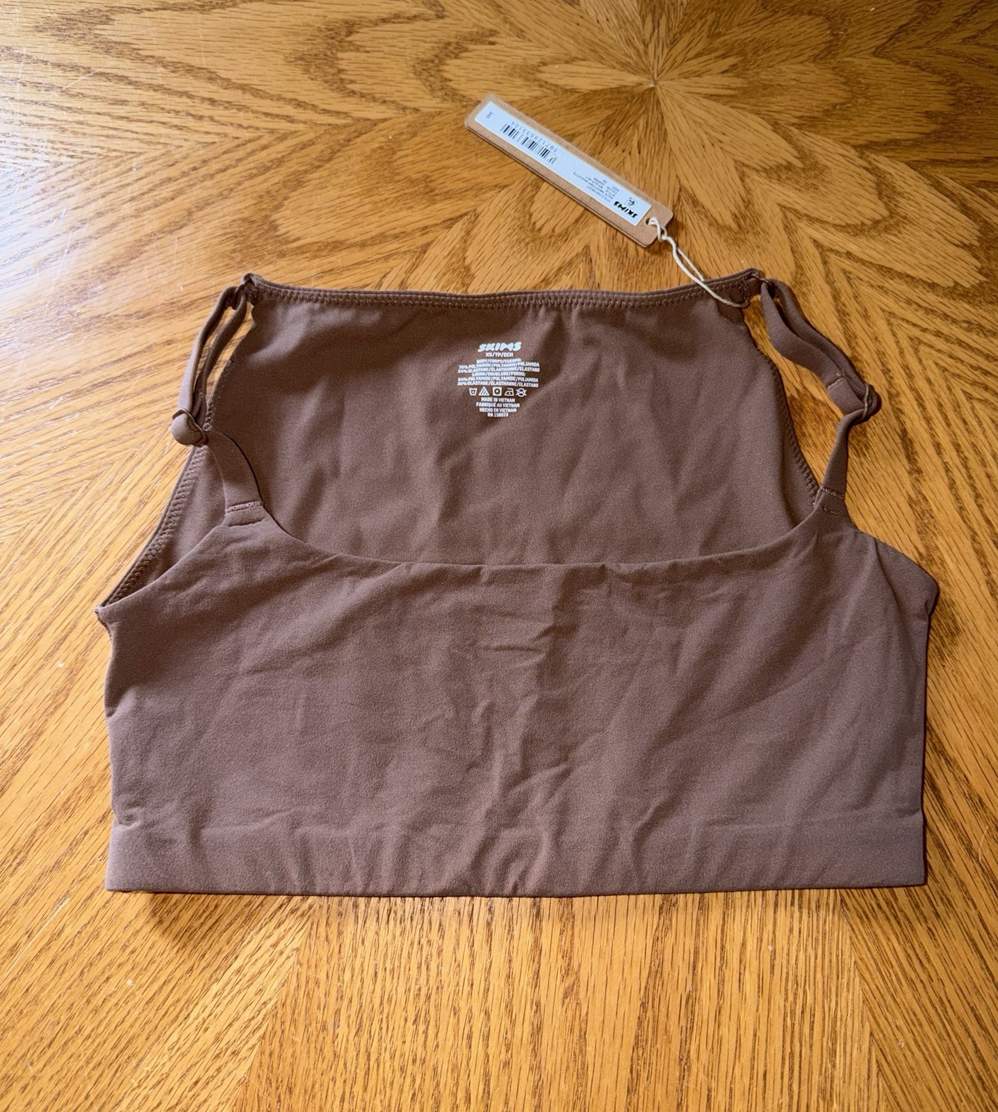 Skims Fits Everybody Back Smoother Bralette Bra XS Small Jasper Brown NEW NWT