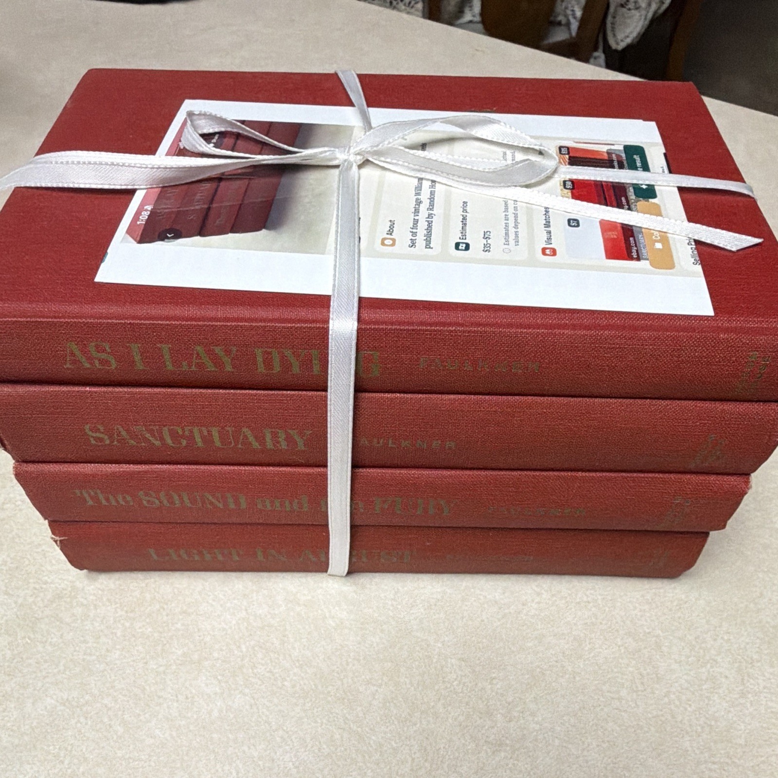 William Faulkner 4-Book Hardcover Set: As I Lay Dying, Sanctuary & More vintage