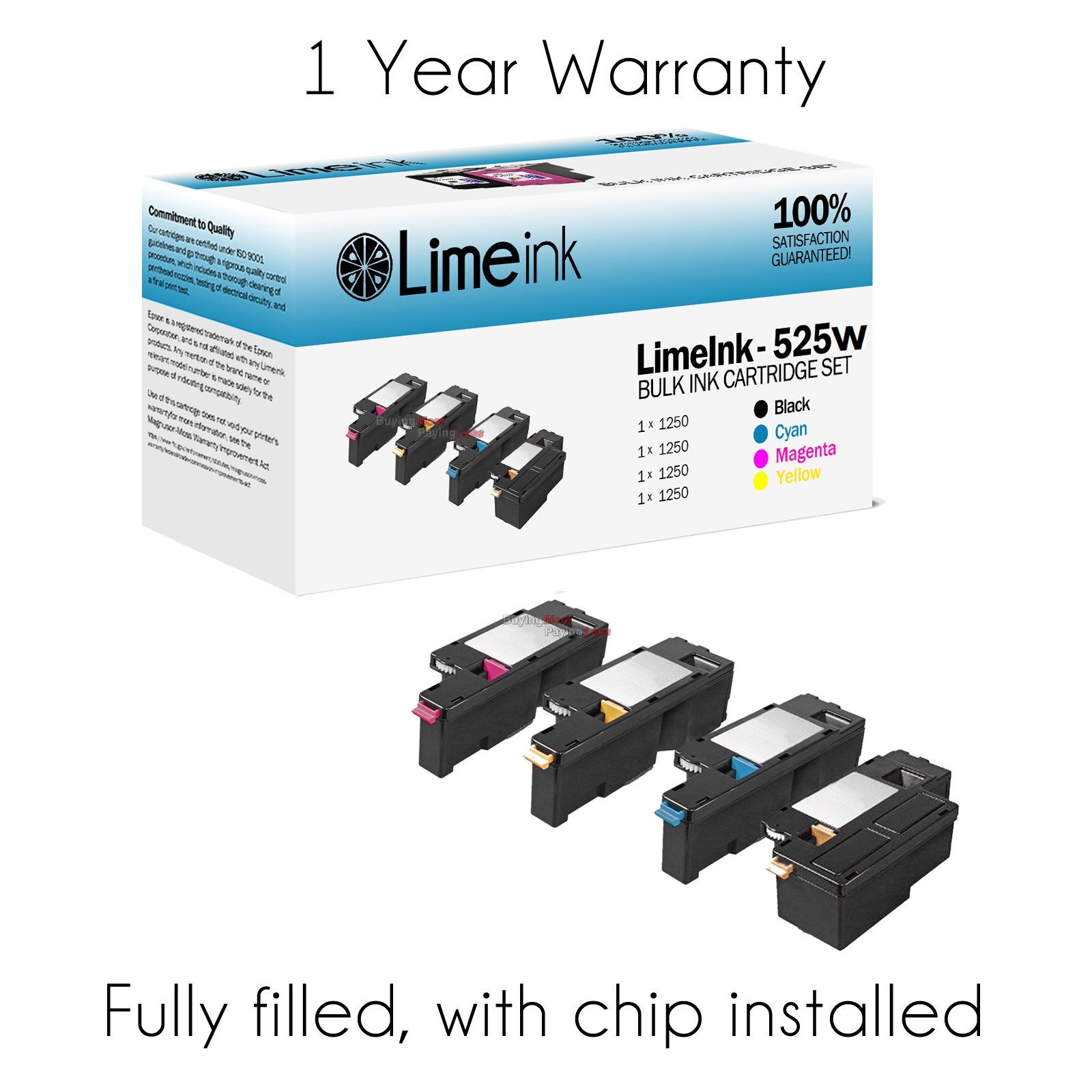 4 525W Toner Cartridge Black Color For Dell Laser E525W E525DW 525 E525 Printer