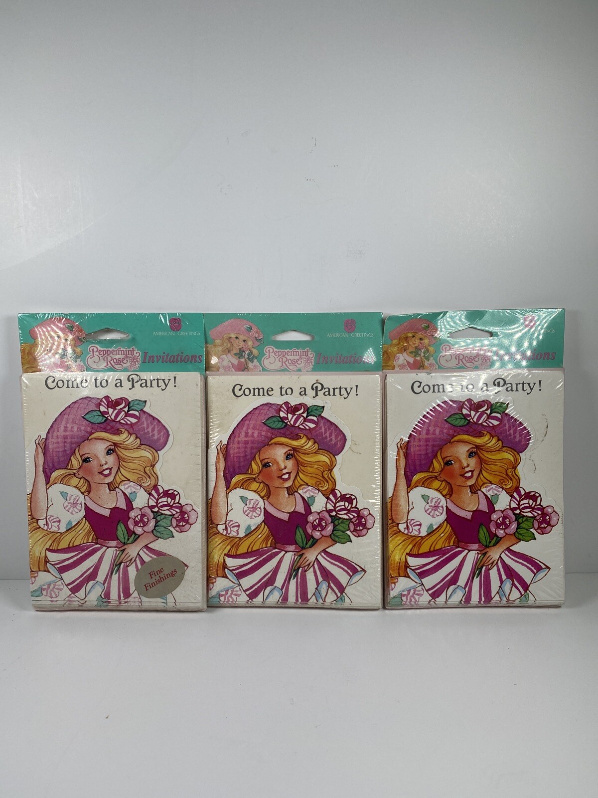Vtg 1992 Peppermint Rose American Greetings Party Lot 24 Invitations Envelopes