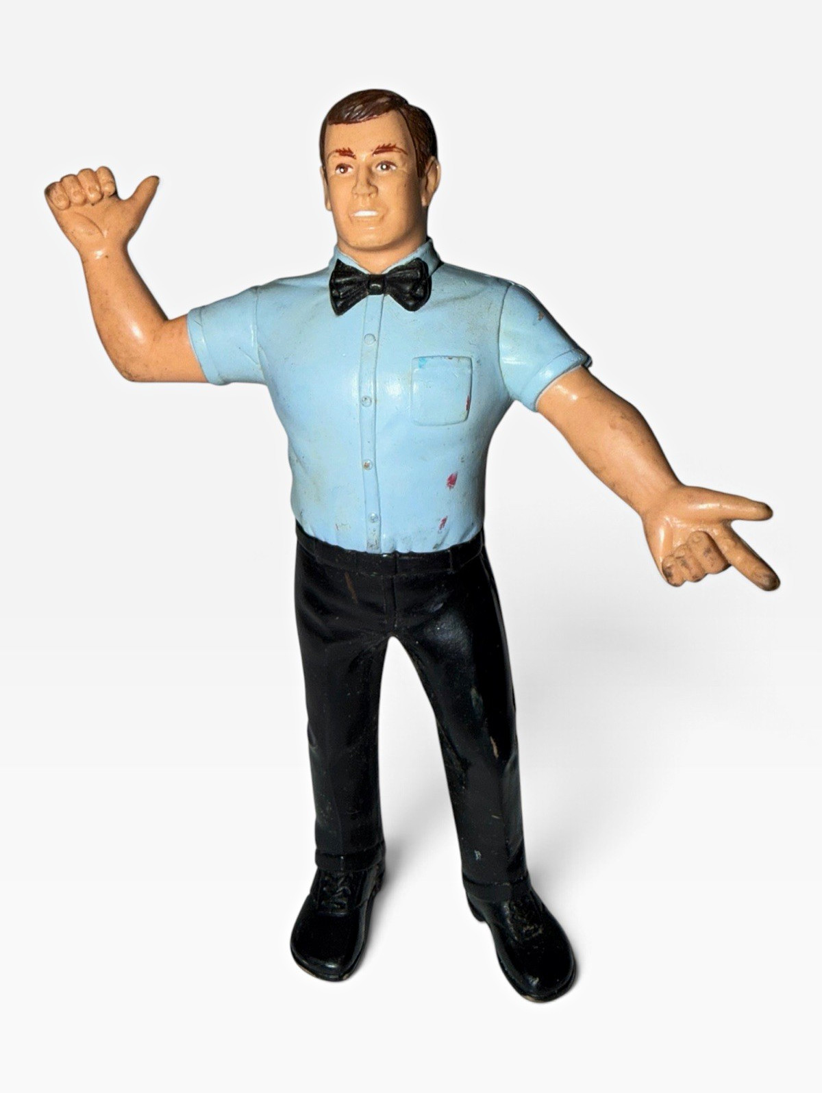 Vintage 1987 LJN WWF Wrestling Superstars Series 4 Referee Blue Shirt Figure⁠