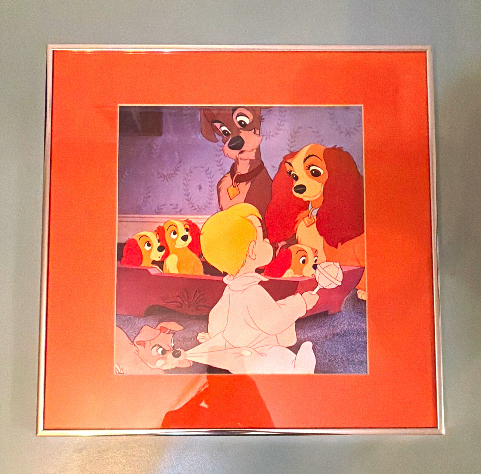 Vintage Disney Lady and the Tramp Framed Print #35 Walt Disney Productions 16.25