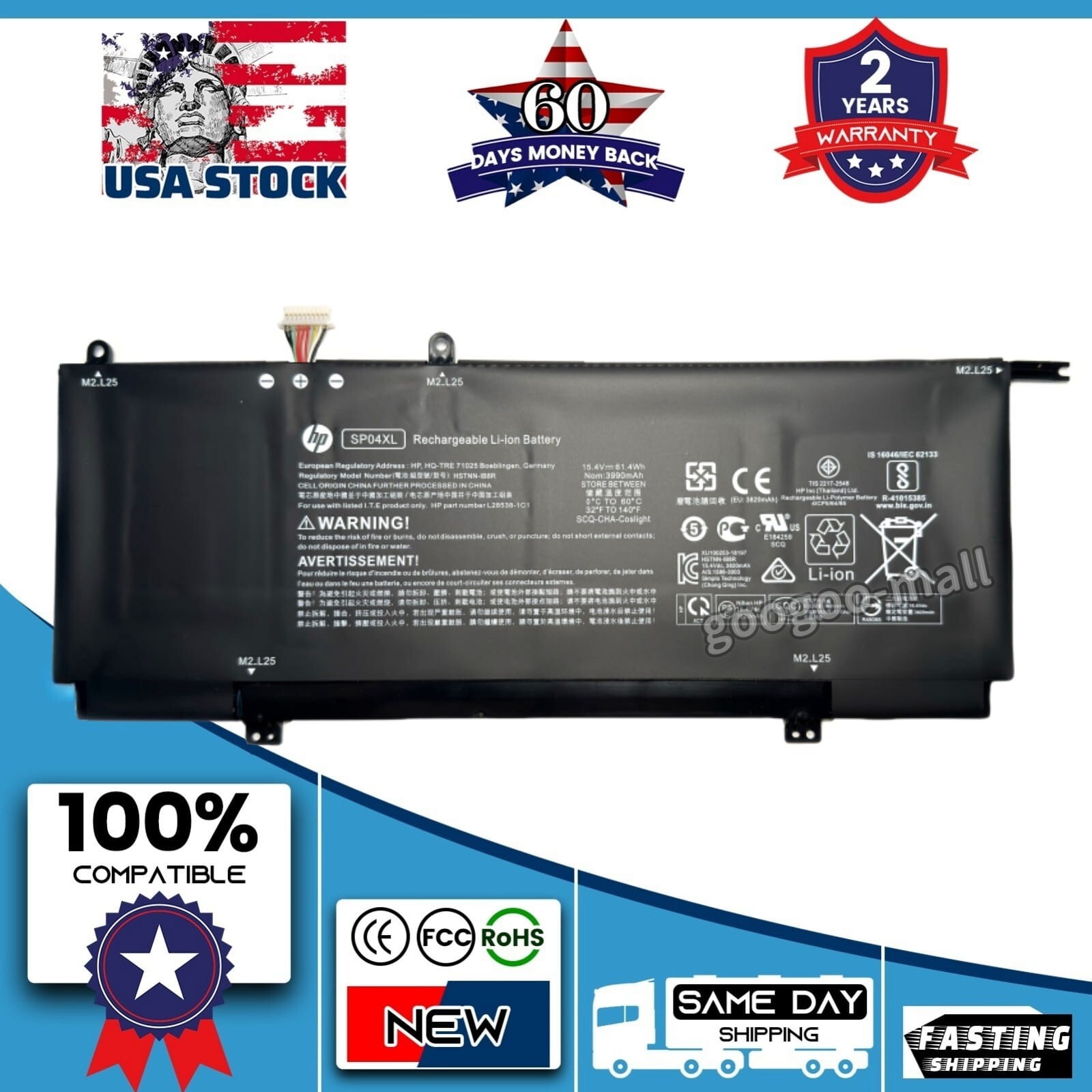 New Genuine OEM SP04XL Battery for HP Spectre X360 13-AP HSTNN-OB1B L28538-AC1