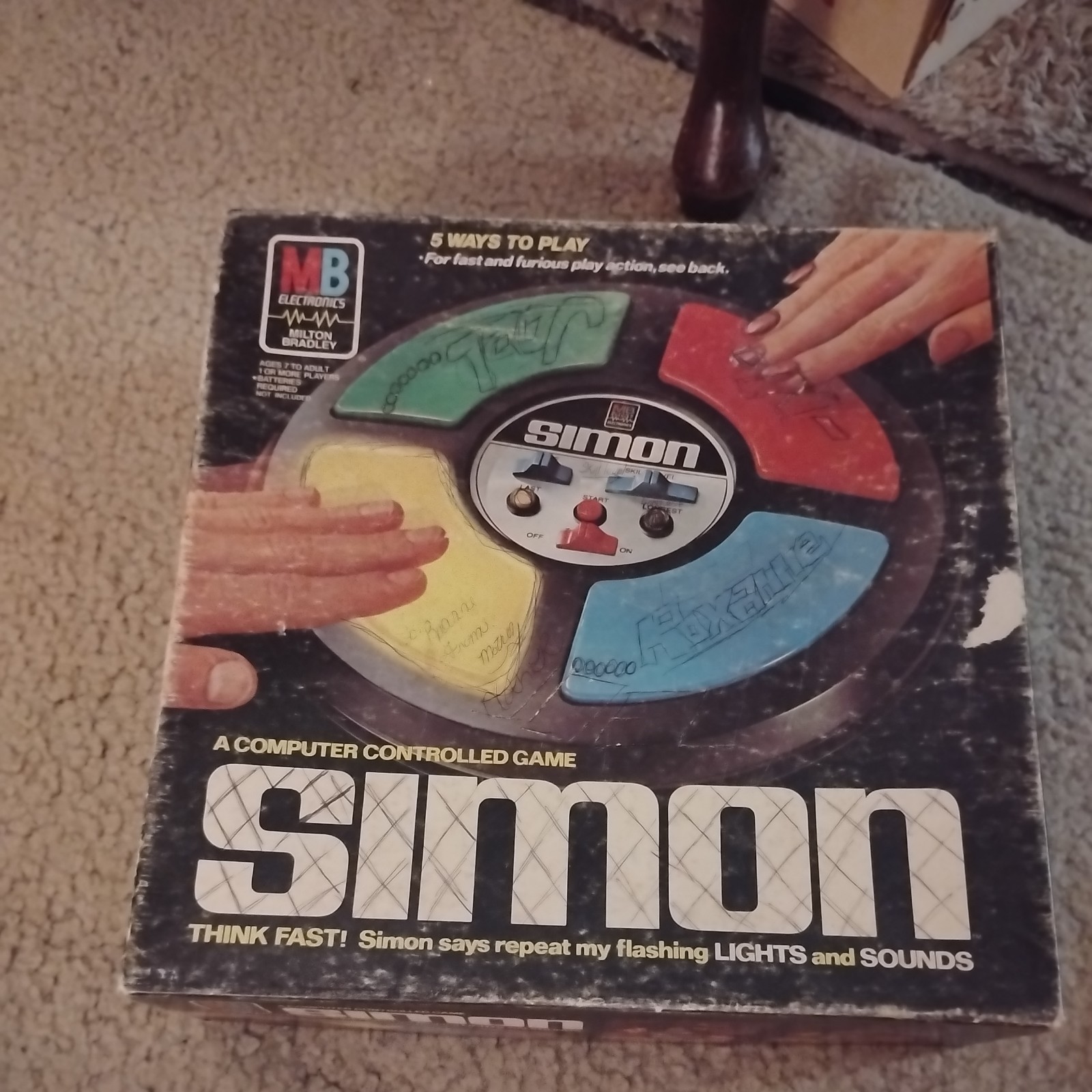 Vintage 1978 Simon Computer Lights Game Memory Original Box Milton Bradley MCM Vintage 1978 Simon Computer Lights Game Memory Original Box Milton Bradley MCM