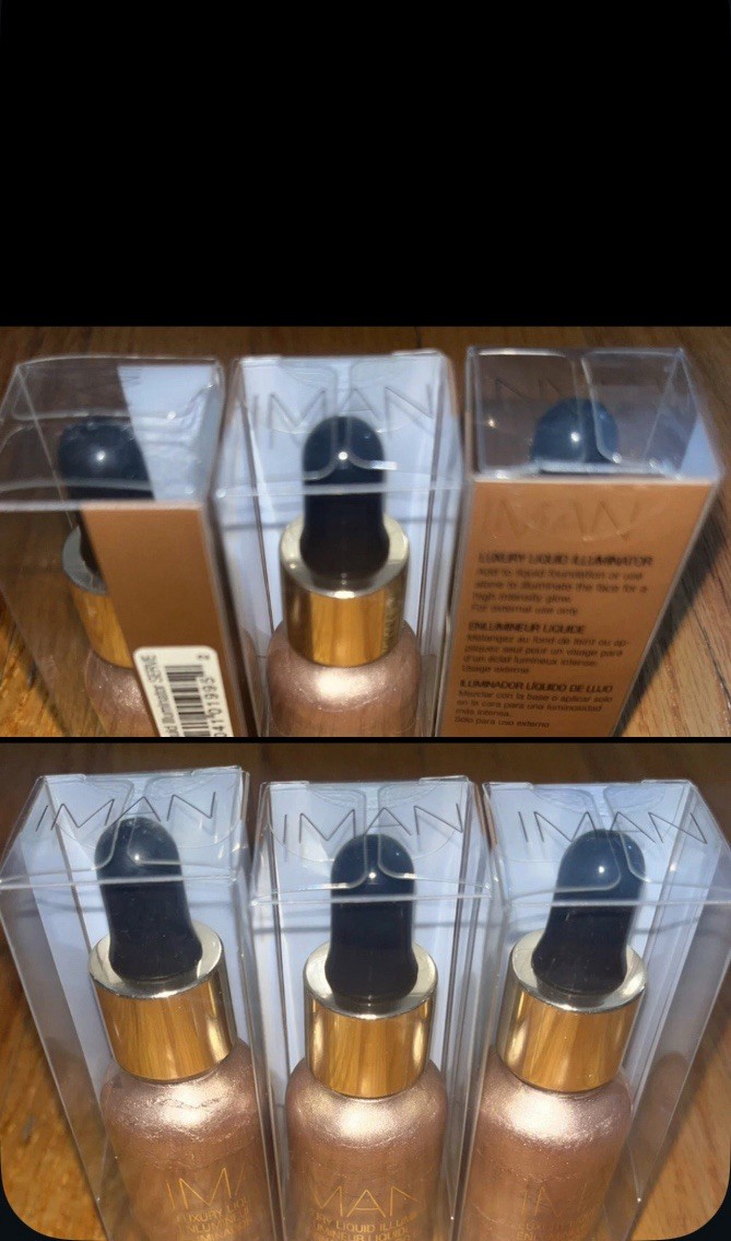 6 Bottle Lot Of IMAN LUXURY LIQUID ILLUMINATOR in Shade Serve. Read Description 6 Bottle Lot Of IMAN LUXURY LIQUID ILLUMINATOR in Shade Serve. Read Description