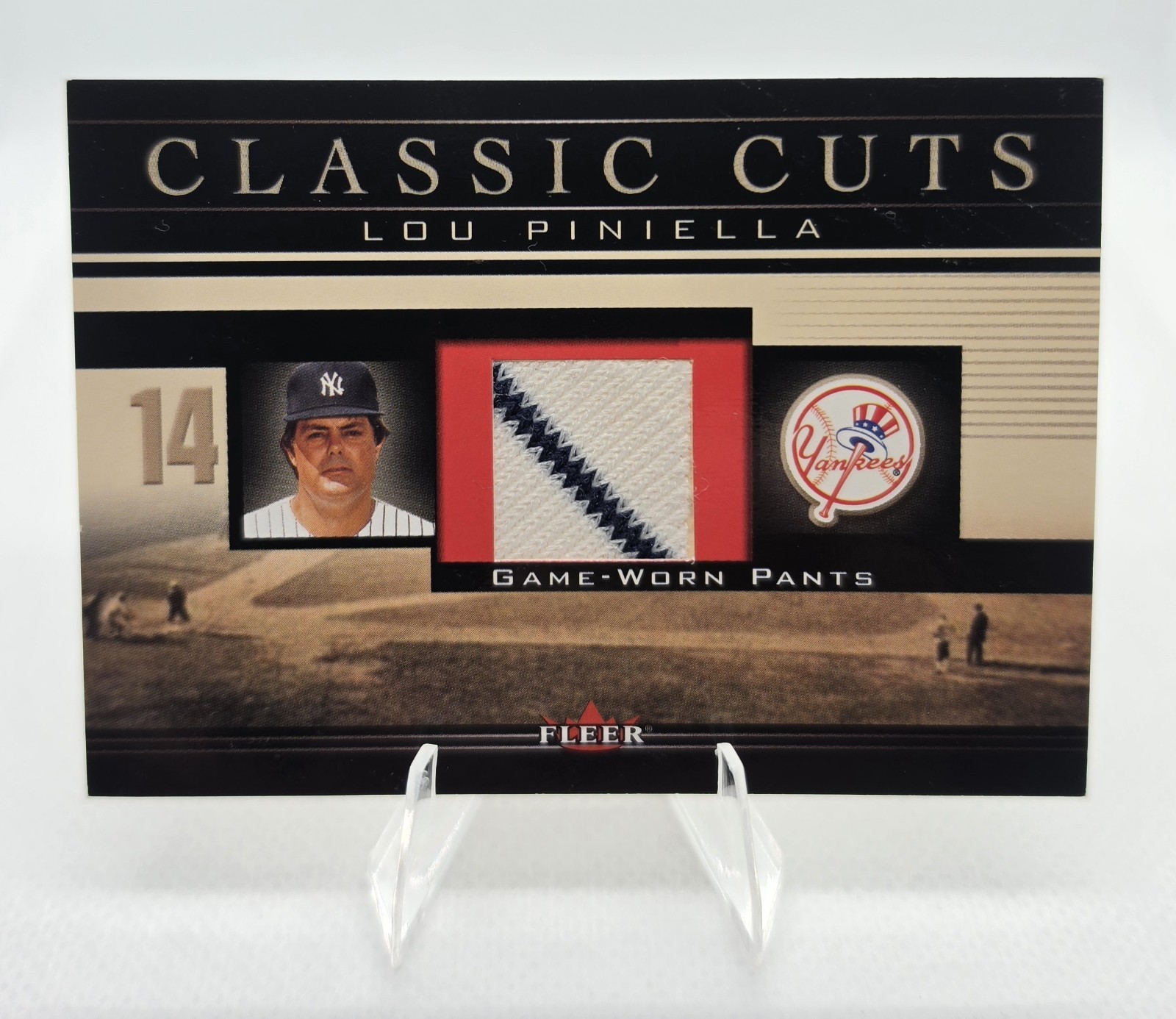 2002 Fleer Classic Cuts Lou Piniella Pant Relic Yankees Pinstripe LP-P 