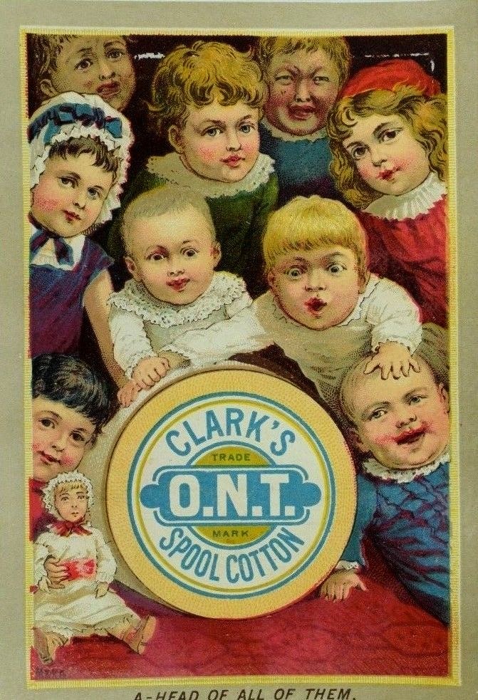 1880\'s-90\'s Clark\'s Mile-End Spool Cotton Group Of Children Babies & Doll P80