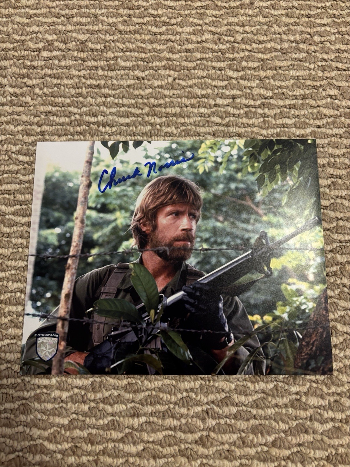 Chuck Norris Signed 8x10 Missing in Action Photo, Official Pix OPX Authenticated