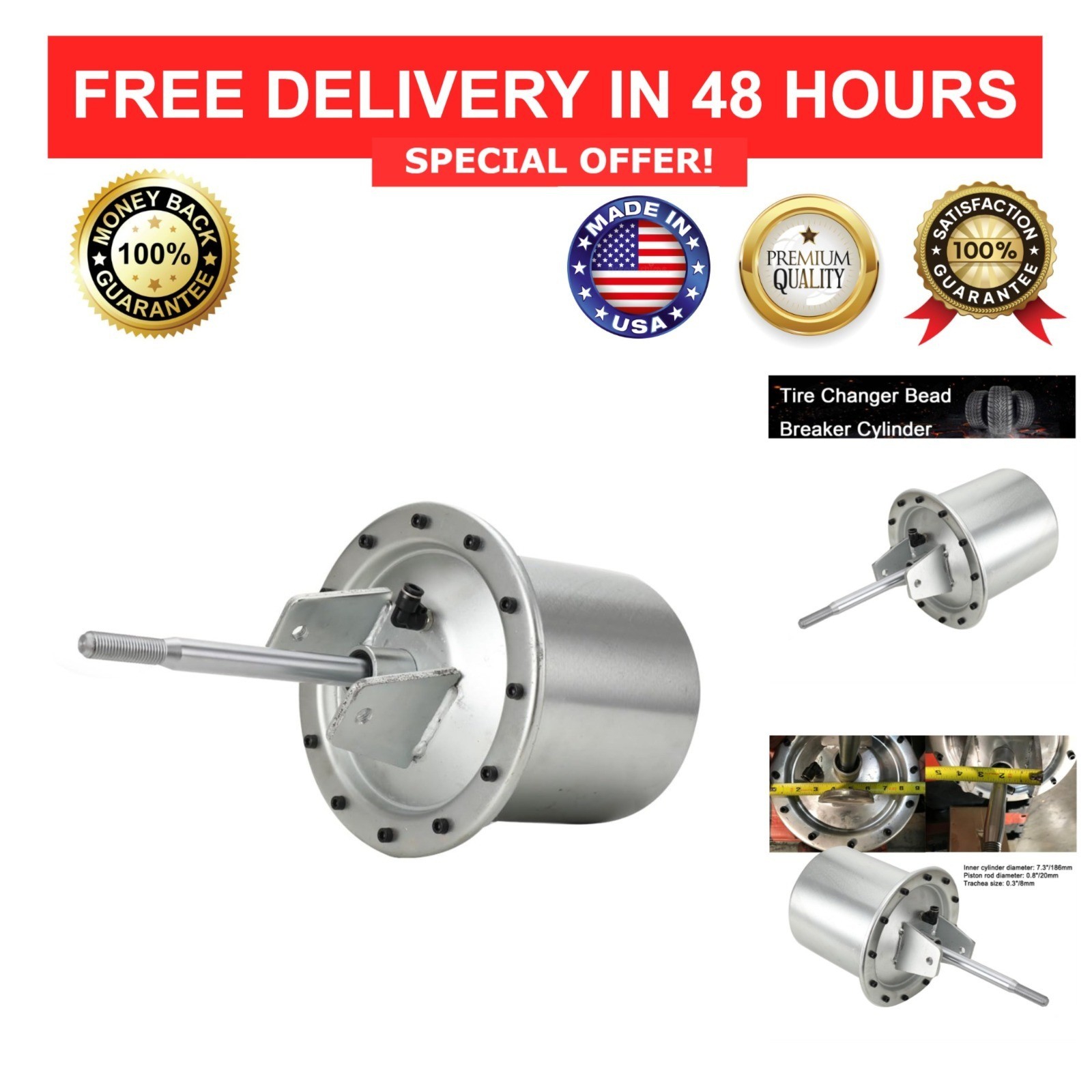 Tire Changer Bead Breaker Cylinder Fully Assembled Stainless Steel Aluminum
