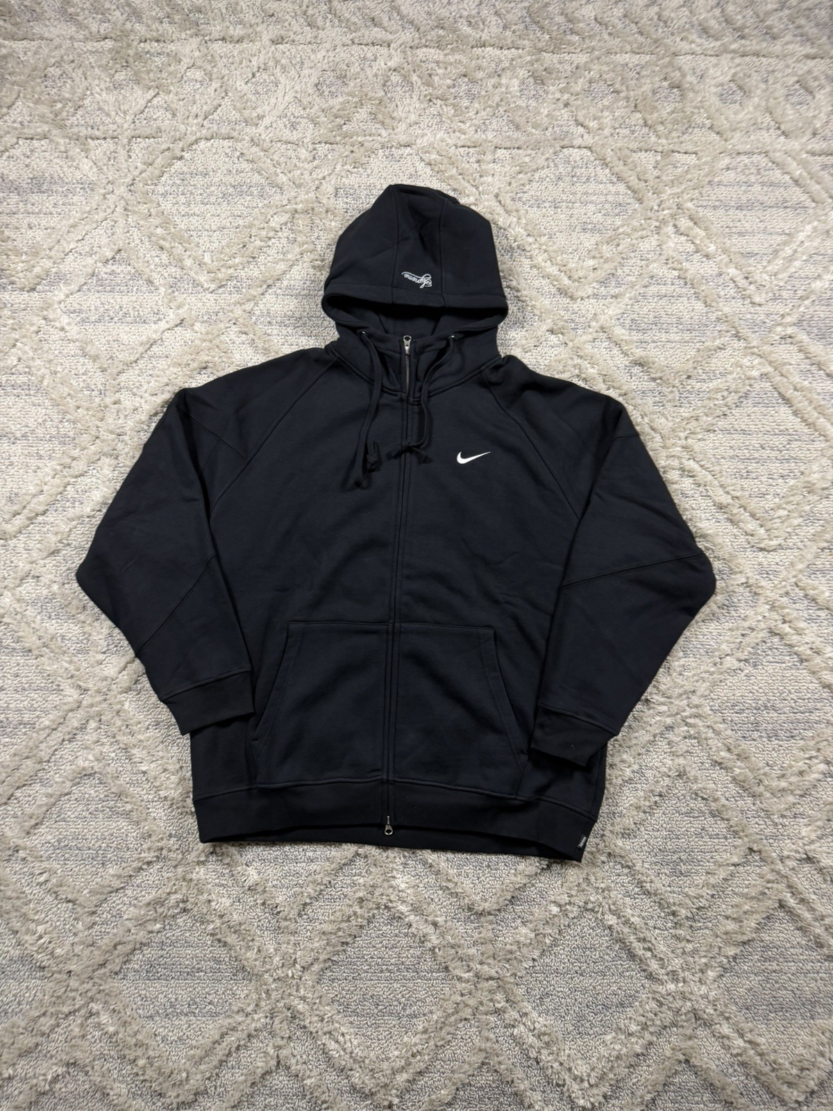 Supreme X Nike Zip Up Hooded Sweatshirt Black Size XL