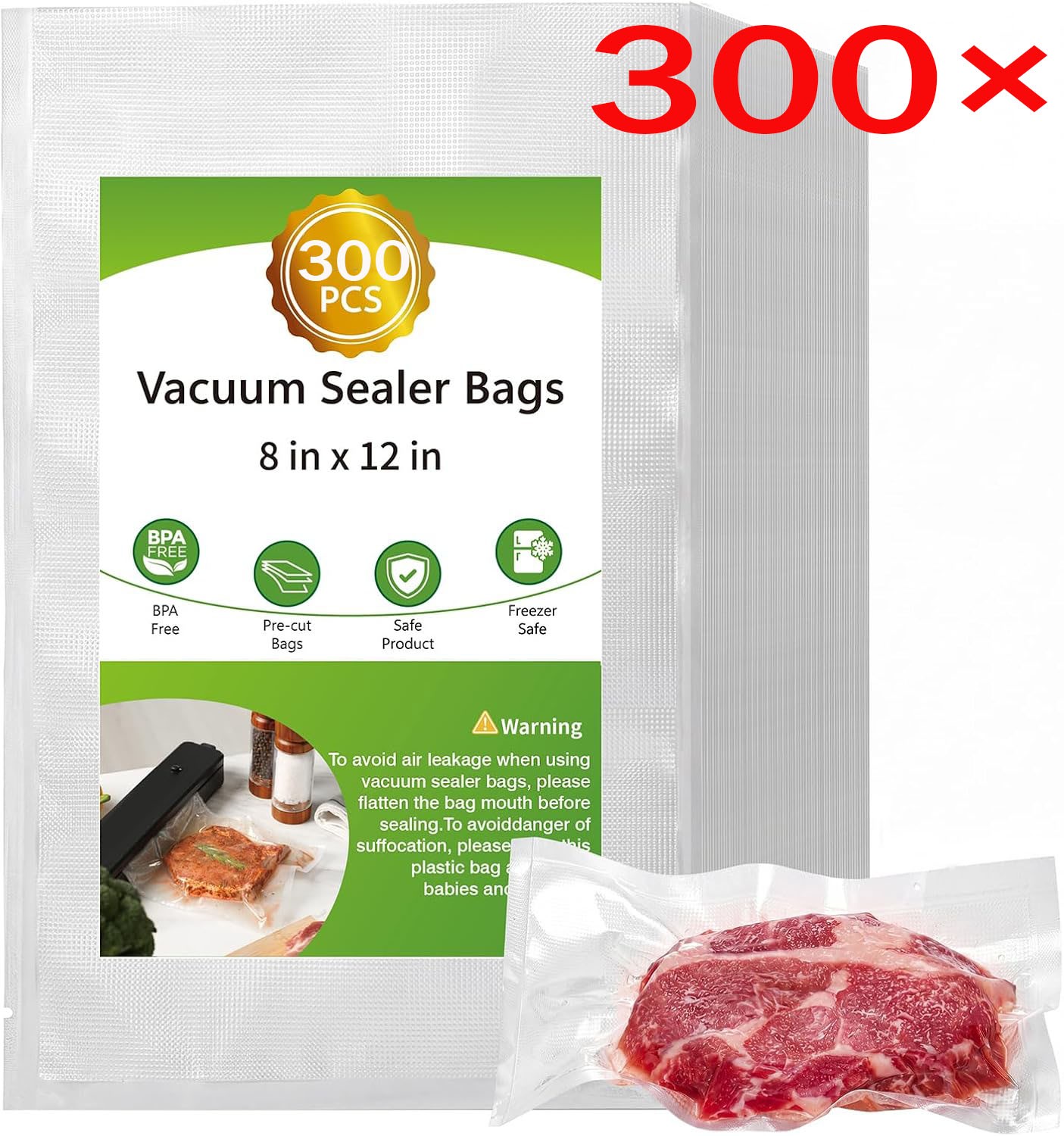300pcs Vacuum Sealer Bags Embossed Vacuum Food Saver Sealing Machine Kitchen Bag 300pcs Vacuum Sealer Bags Embossed Vacuum Food Saver Sealing Machine Kitchen Bag