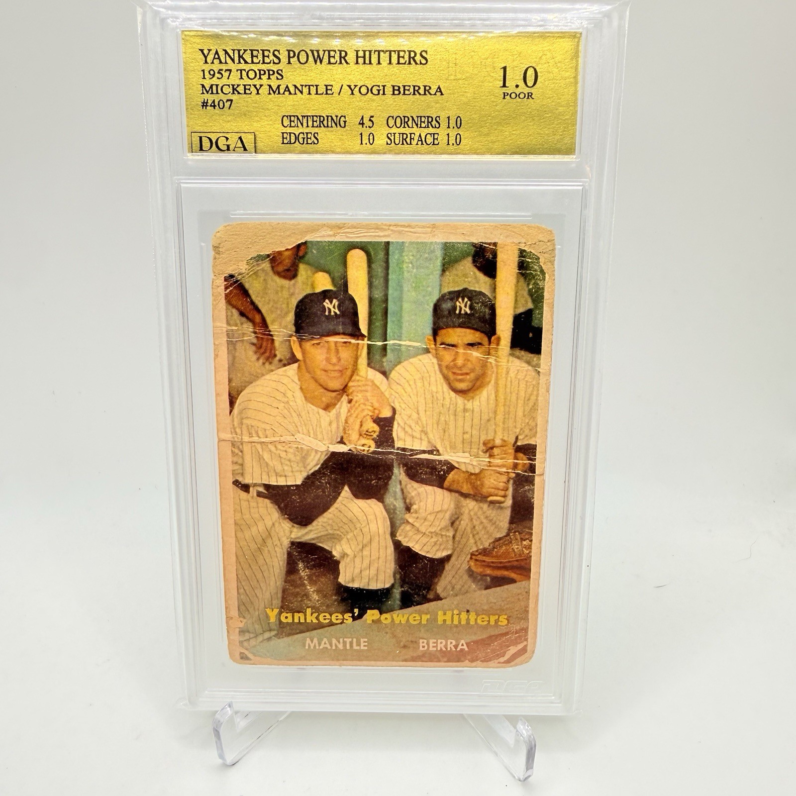 1957 Topps #407 Mantle/Berra Yankees\' Power Hitters Poor 1.0 1957 Topps #407 Mantle/Berra Yankees\' Power Hitters Poor 1.0