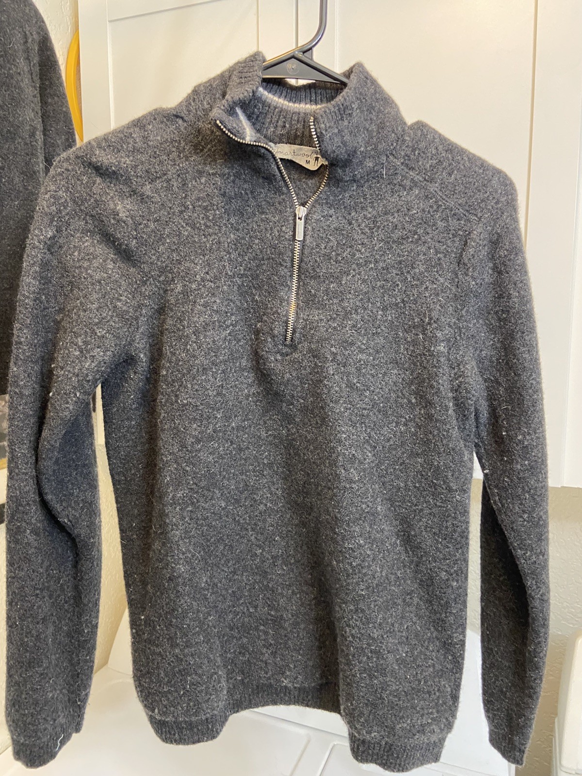 Smartwool Sweater Women\'s Medium Charcoal Gray Half 1/2 Zip 100% Merino Wool