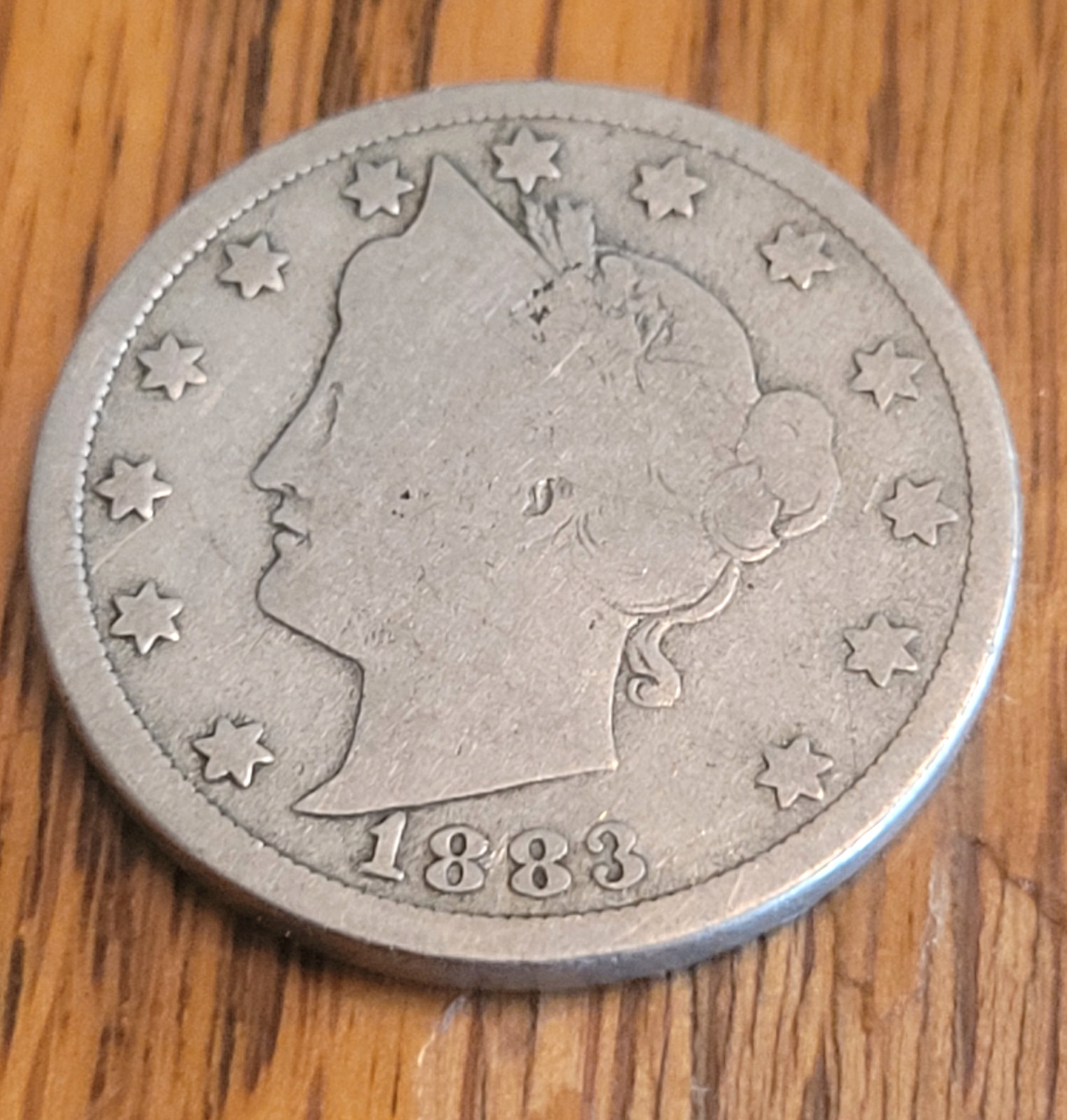 1883 LIBERTY HEAD NICKEL - NO CENTS