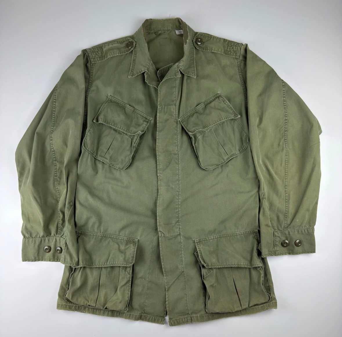 Vintage 1960s US Army OG-107 2nd Pattern Tropical Combat Jungle Jacket | Poplin
