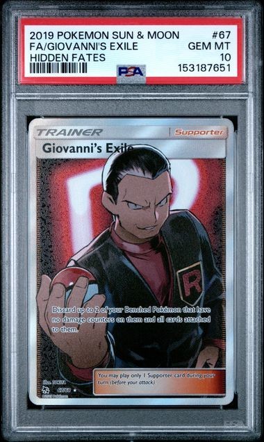 [PSA 10] Giovanni's Exile 67/68 Hidden Fates Holo Ultra Rare 2019