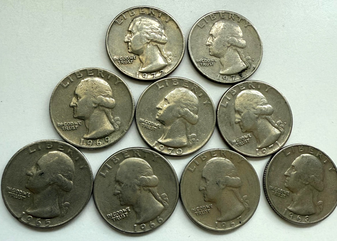 US Quarter Full sequence 1965 1966 1967 1968P 1969P 1970D 1971D 1972D 1973D