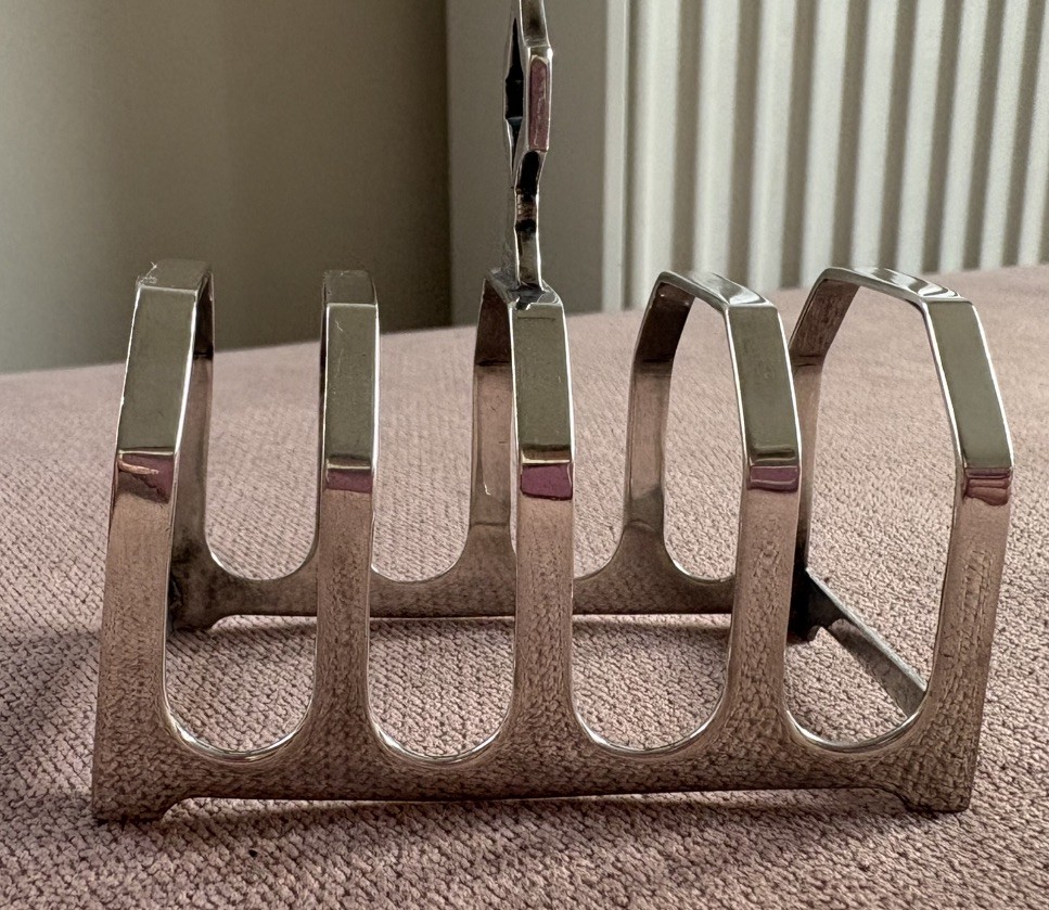 Emile Viner 1931 antique Art Deco Solid Sterling Silver Toast Rack Sheffield 51g