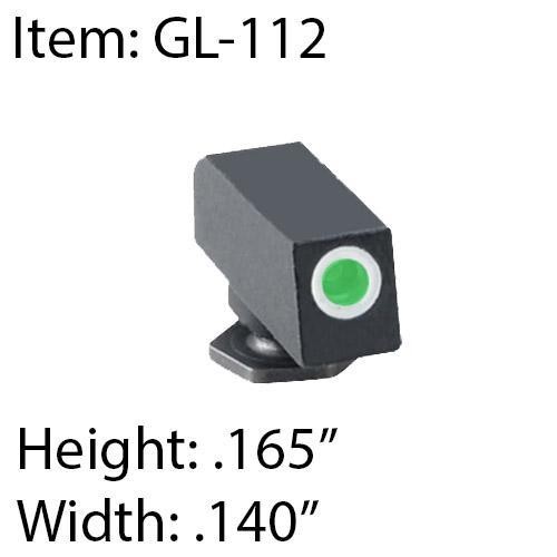 Ameriglo Glock Tritium Front Sight .165 x .140 Green UPC: 644406900184