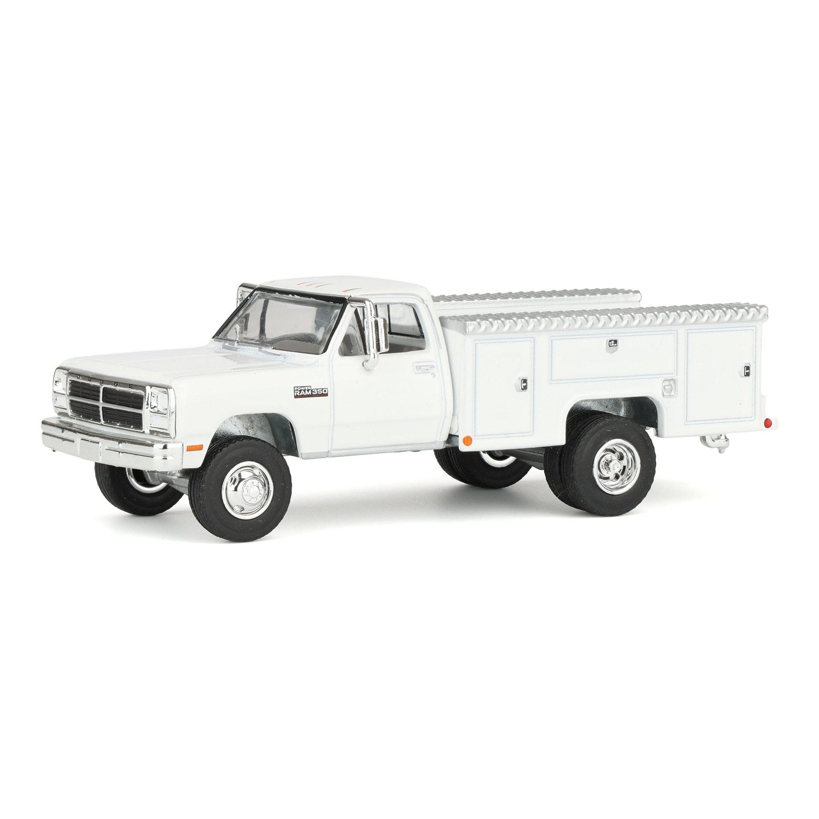 1/64 1993 Dodge Ram 350 Pickup Truck with Service Bed, White, Rick\'s Auto Sales