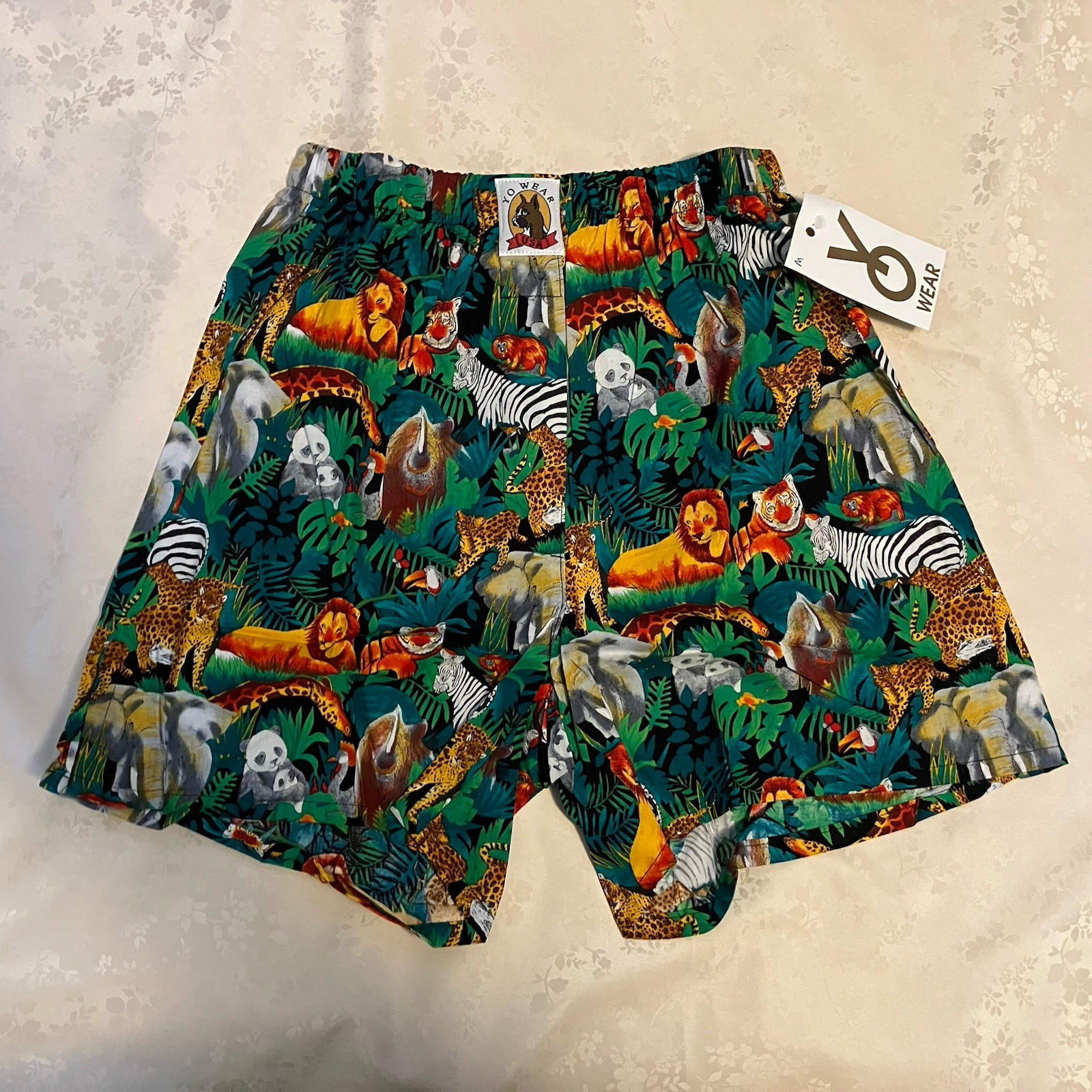 NOS Vintage Maxx Boxer Yo Wear Jungle Safari Boxer Style Shorts Unisex 90s M USA