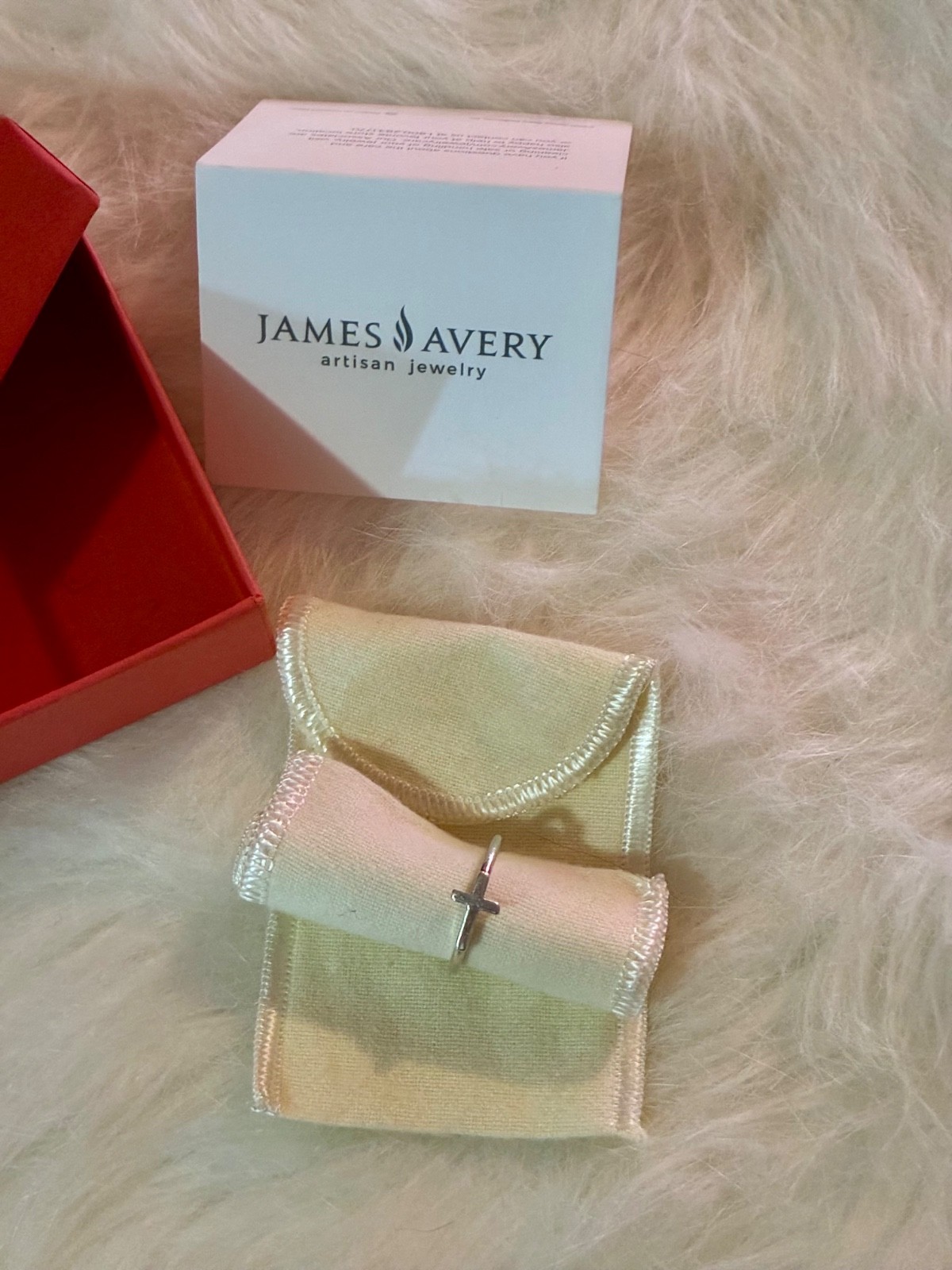 Authentic James Avery Retired Latin Cross Sterling Silver Sz 7 Ring