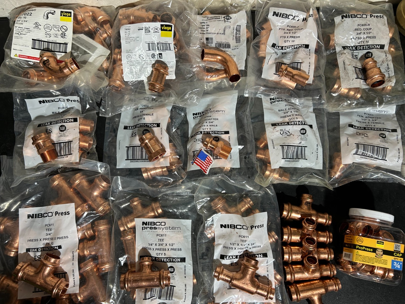 PROPRESS NIBCO VIEGA COPPER PRO PRESS FITTINGS 3/4\