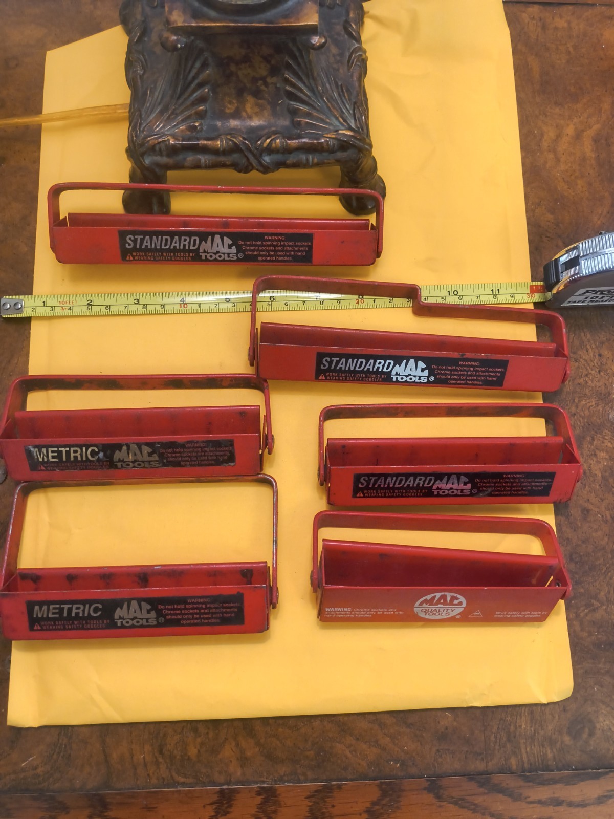 Lot Of 6 Mac Tools Sae Metric Socket Organizer Trays Vintage Storage  USA Made