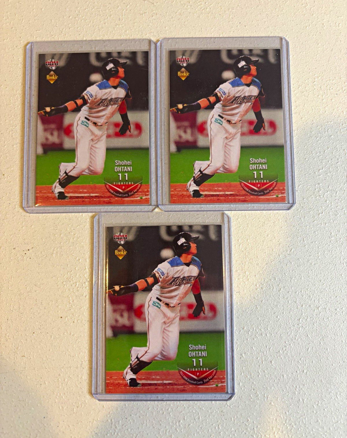 BBM 2013 Shohei Ohtani Rookie #554 Fighters Pacific League 2nd Ver 3-Card Lot BBM 2013 Shohei Ohtani Rookie #554 Fighters Pacific League 2nd Ver 3-Card Lot