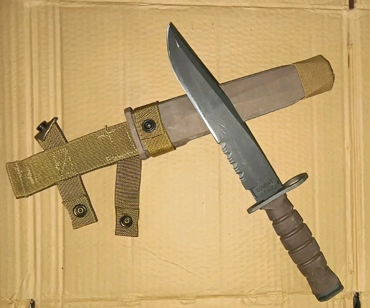 Vintage OKC3S OKC-3S Knife Bayonet USMC & Sheath Military Ontario Knife Co USA
