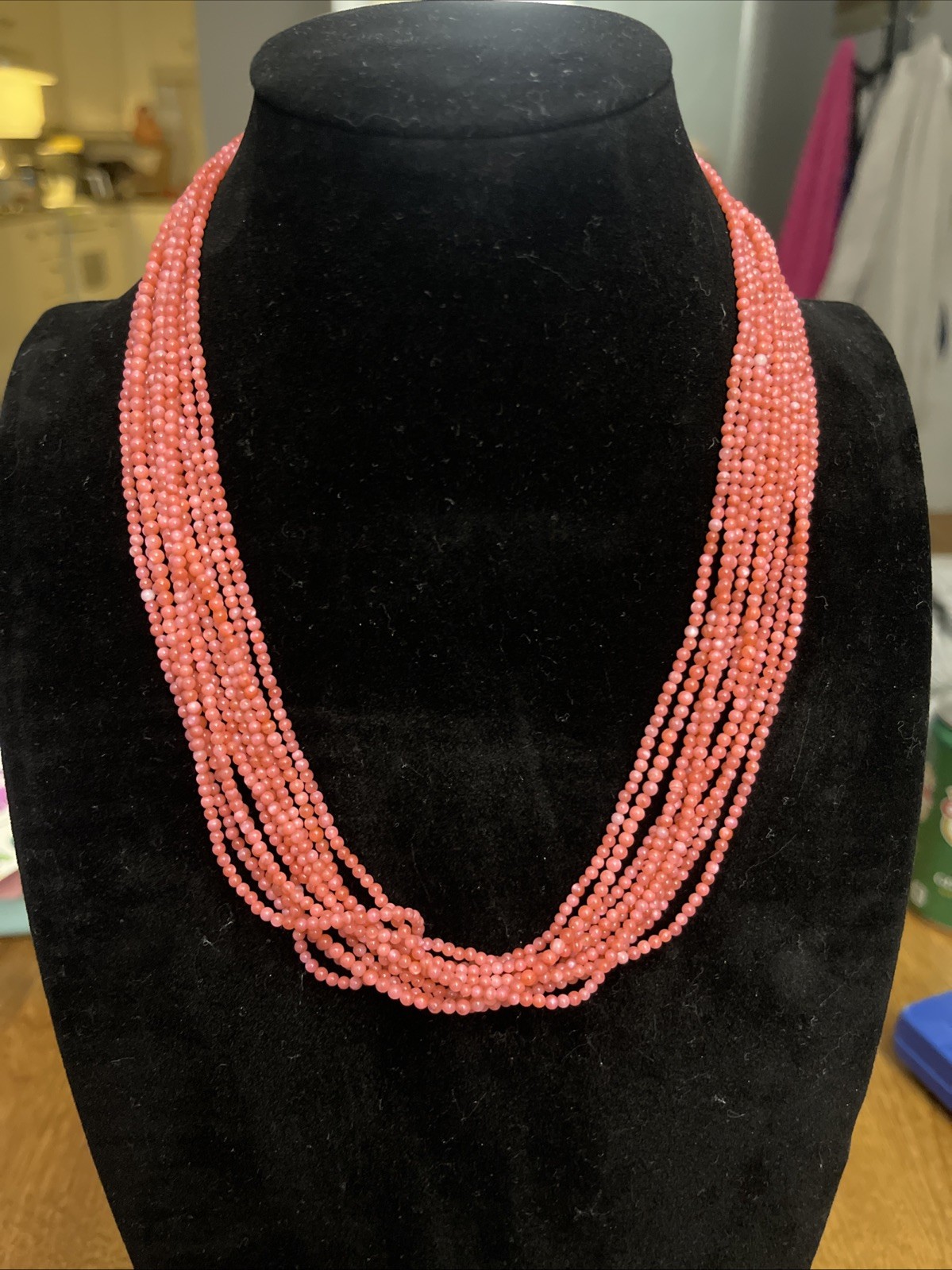 Vintage Multi Strand Bead Necklace 14k Clasp Vintage Multi Strand Bead Necklace 14k Clasp