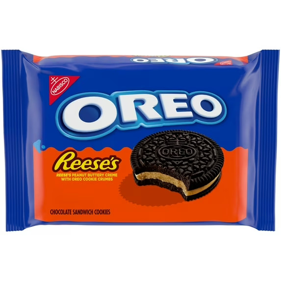 NEW OREO REESE\'S PEANUT BUTTERY CREME CHOCOLATE SANDWICH COOKIES 12.35 OZ