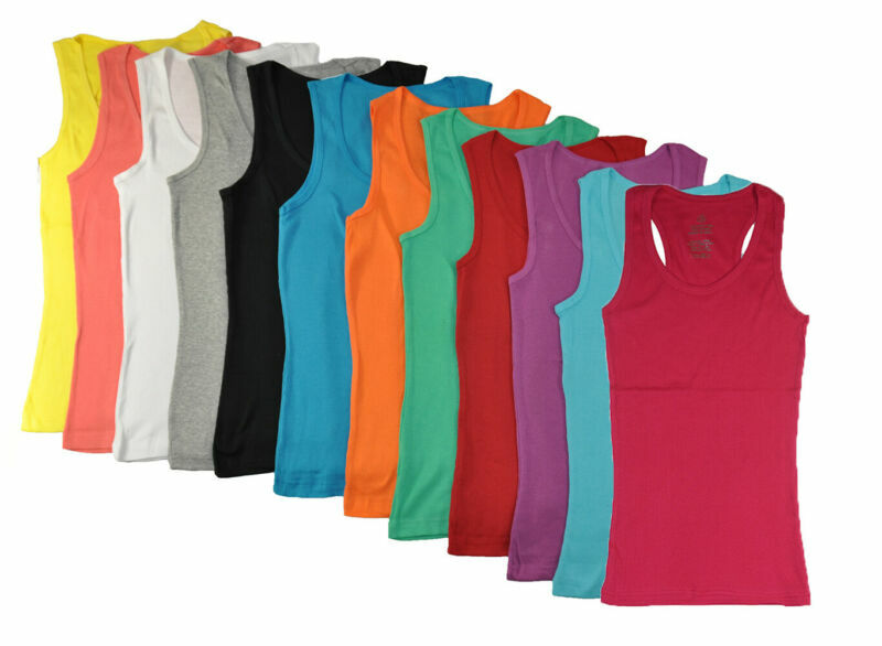 Pajama R Us Women\'s 12 Pack Racer Back Tank Tops Size S M L XL