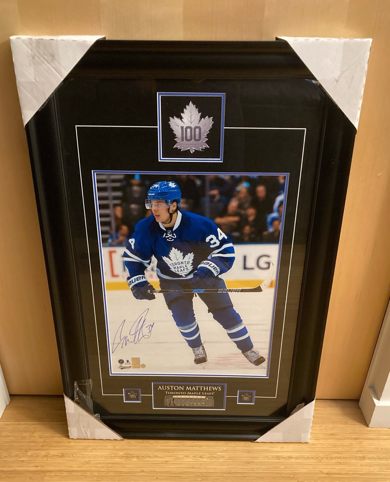 Auston Matthews Signed / Framed Rookie Photo 24x36” Frameworth COA Maple Leafs