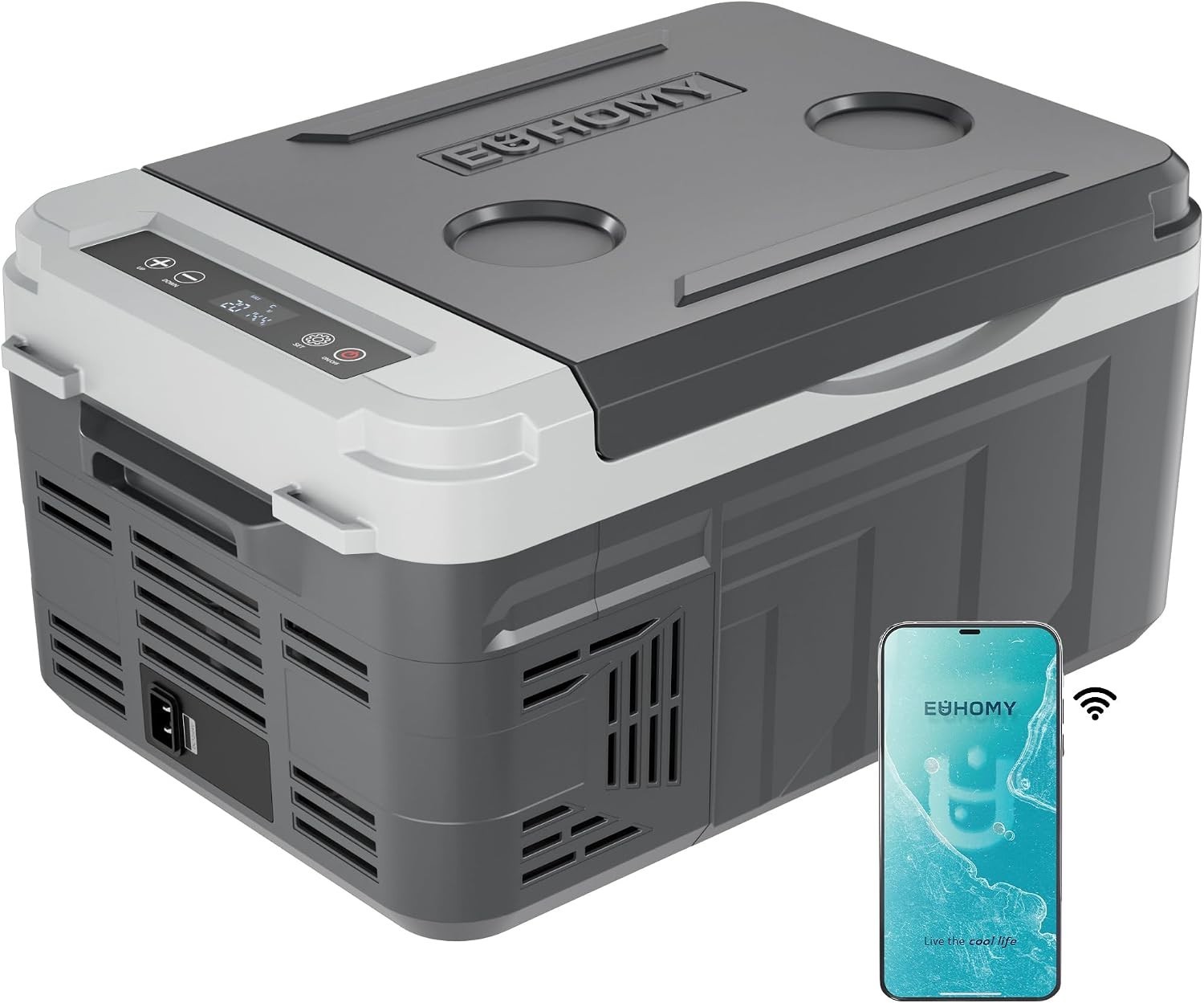 EUHOMY 12 Volt Refrigerator, 11 Quart (10L) Compressor Electric Cooler APP Co...