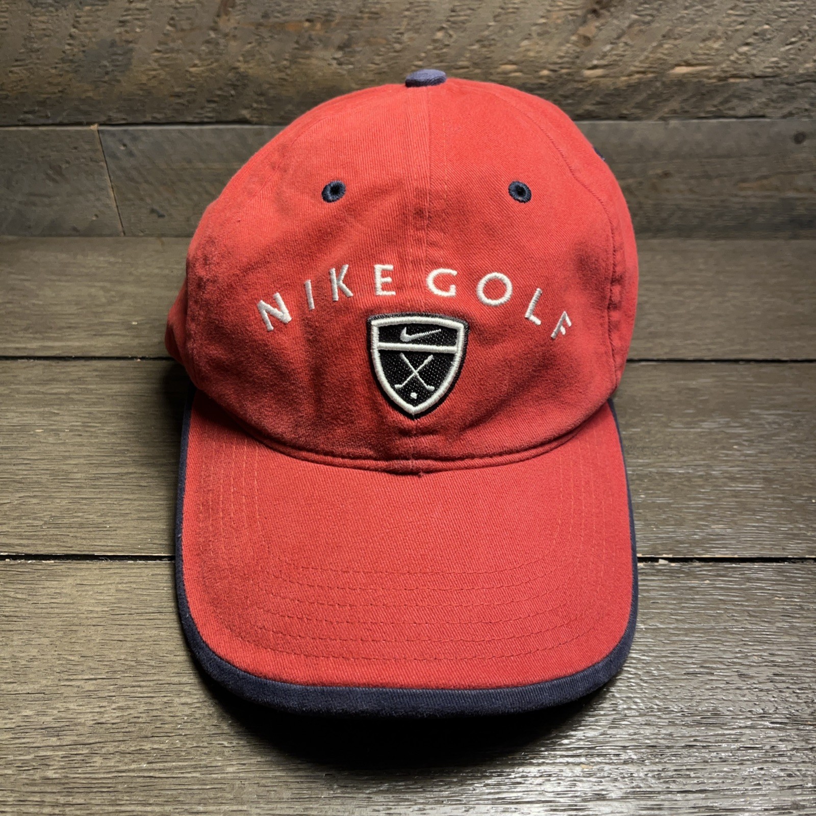 Vintage Nike Golf Adjustable Strapback Hat Cap Red OSFA Embroidered Logo Y2K