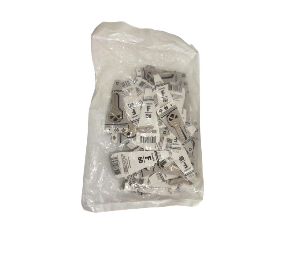 HILLMAN #66 KEY BLANKS LOWES 89500 CASSETTE F - PACK OF 60