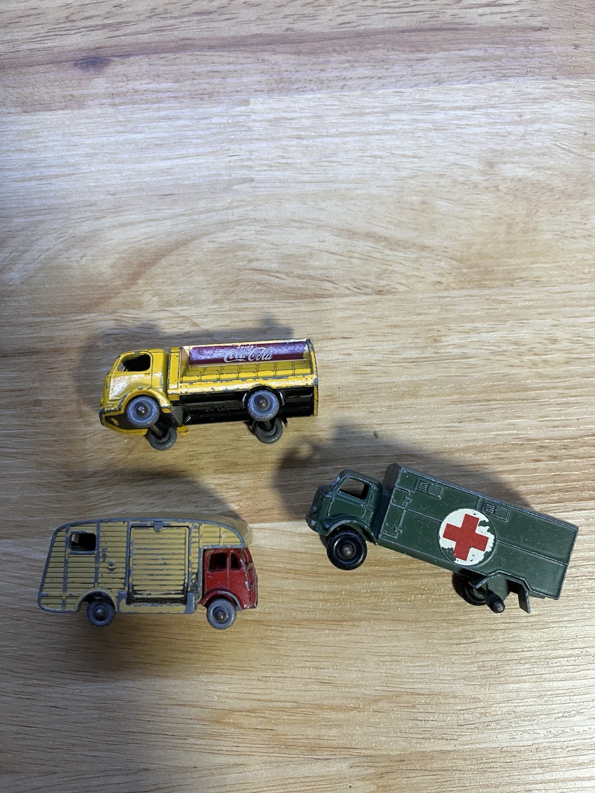 Vintage Lesney Matchbox Lot of 3 Coca Cola Truck Horse Box Ambulance England