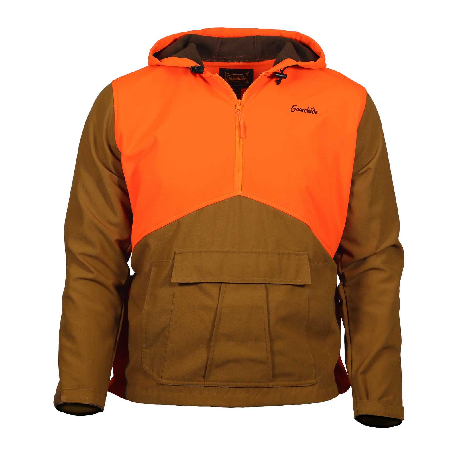 Gamehide Men\'s Upland Field Hunting Hoodie - Marsh Brown/Blaze Orange