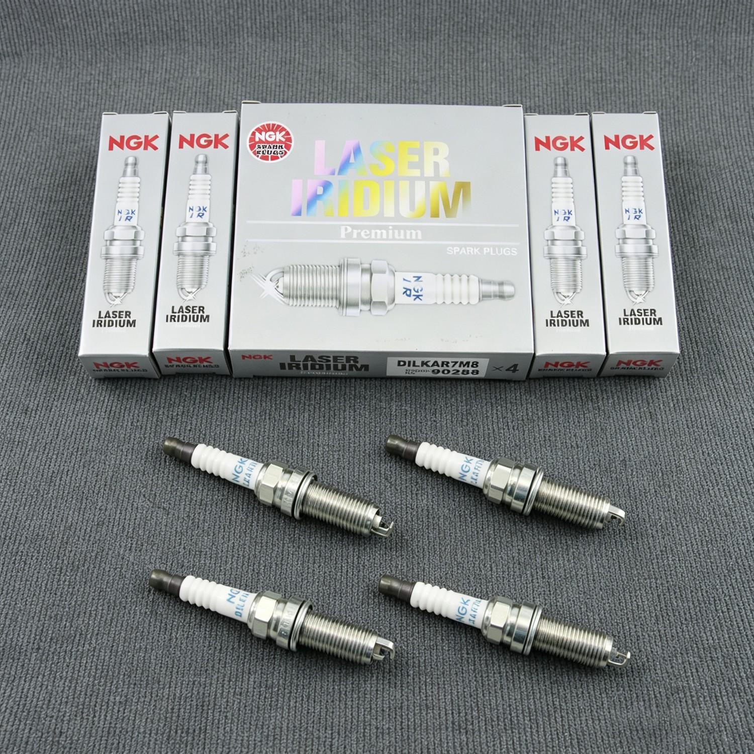4PC NGK 90288 DILKAR7M8 Laser Iridium Spark Plugs for PY8V-18-110 Ignition