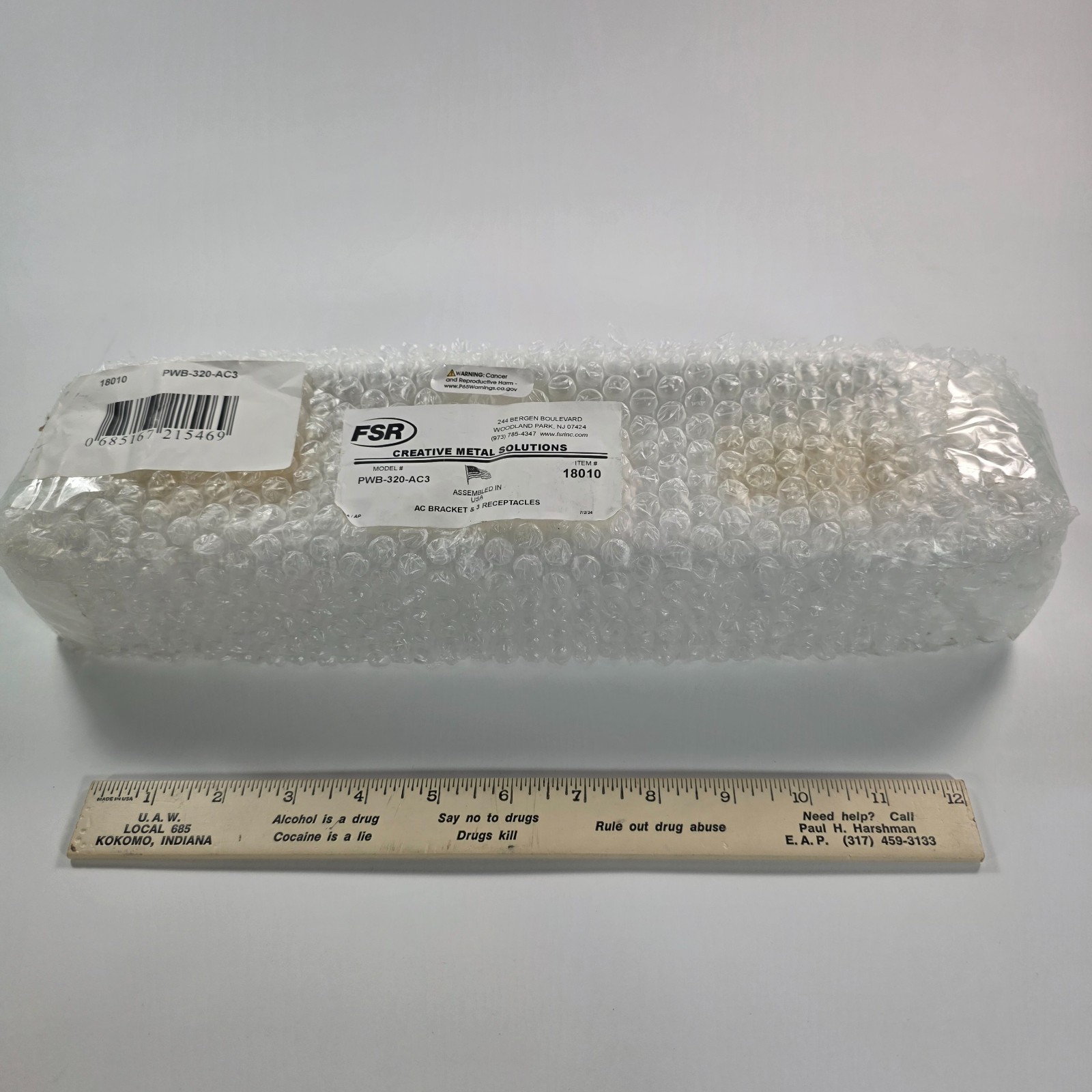 FSR PWB-320-AC3 AC Bracket 3 Receptacles Power Module Item 18010 New USA