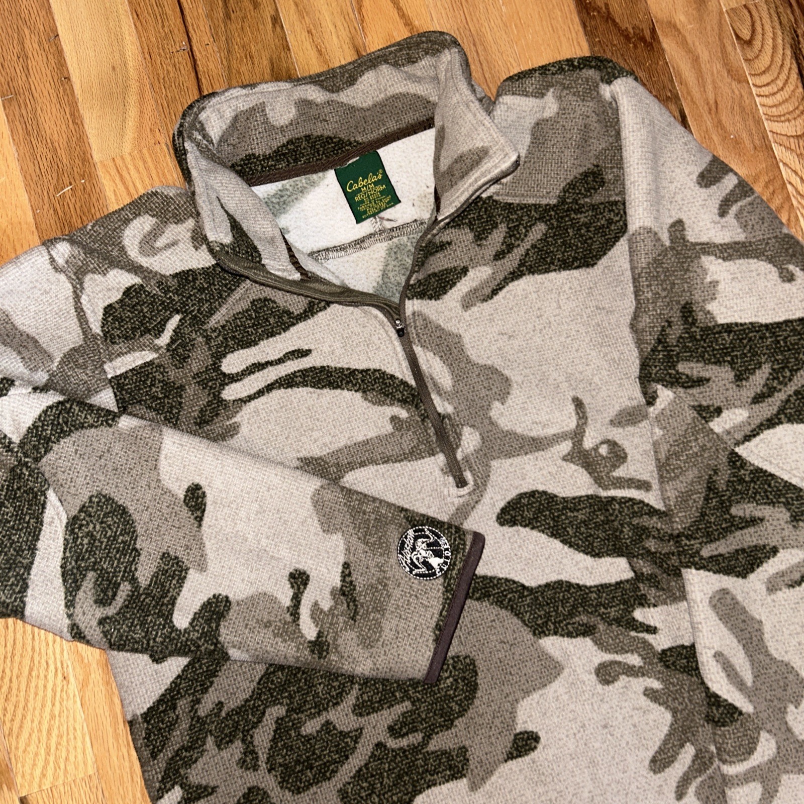 Cabela’s Alaskan guide thermocline Outfitter Camo Pullover 1/2 Zip Shirt Size M